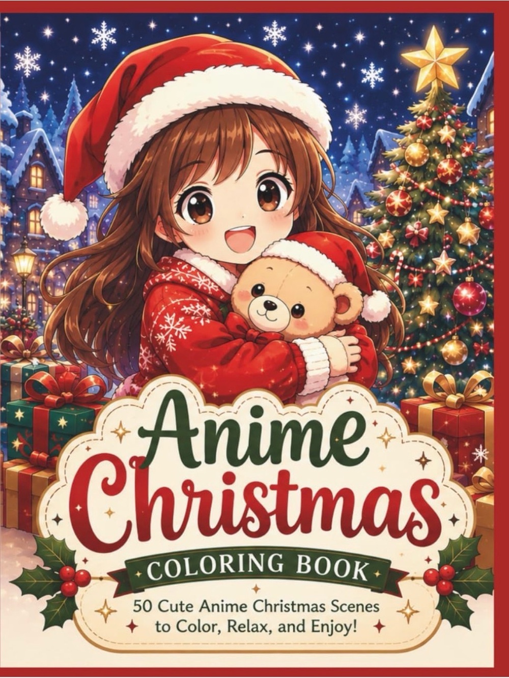 NEW Anime Kids Christmas Coloring Book